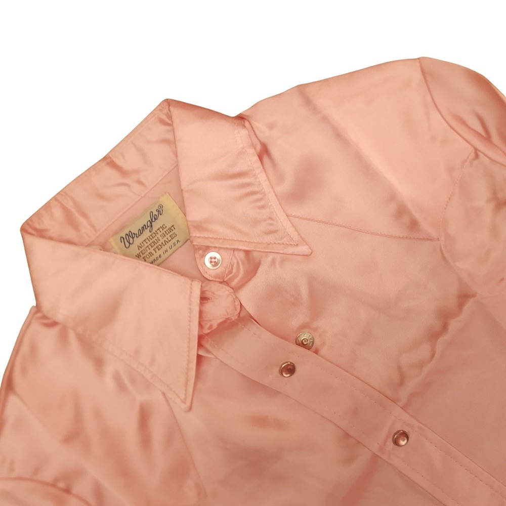Wrangler Pearl Snap Western Shirt Peach Satin NWT